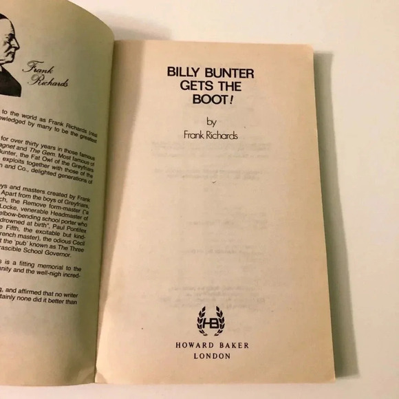 1989 Billy Bunter Gets The Boot Frank Richards Greyfriars Book - Picture 10 of 16